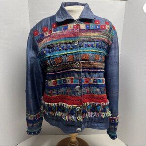 Sandy Starkman Silk Patchwork Jacket - Size Large